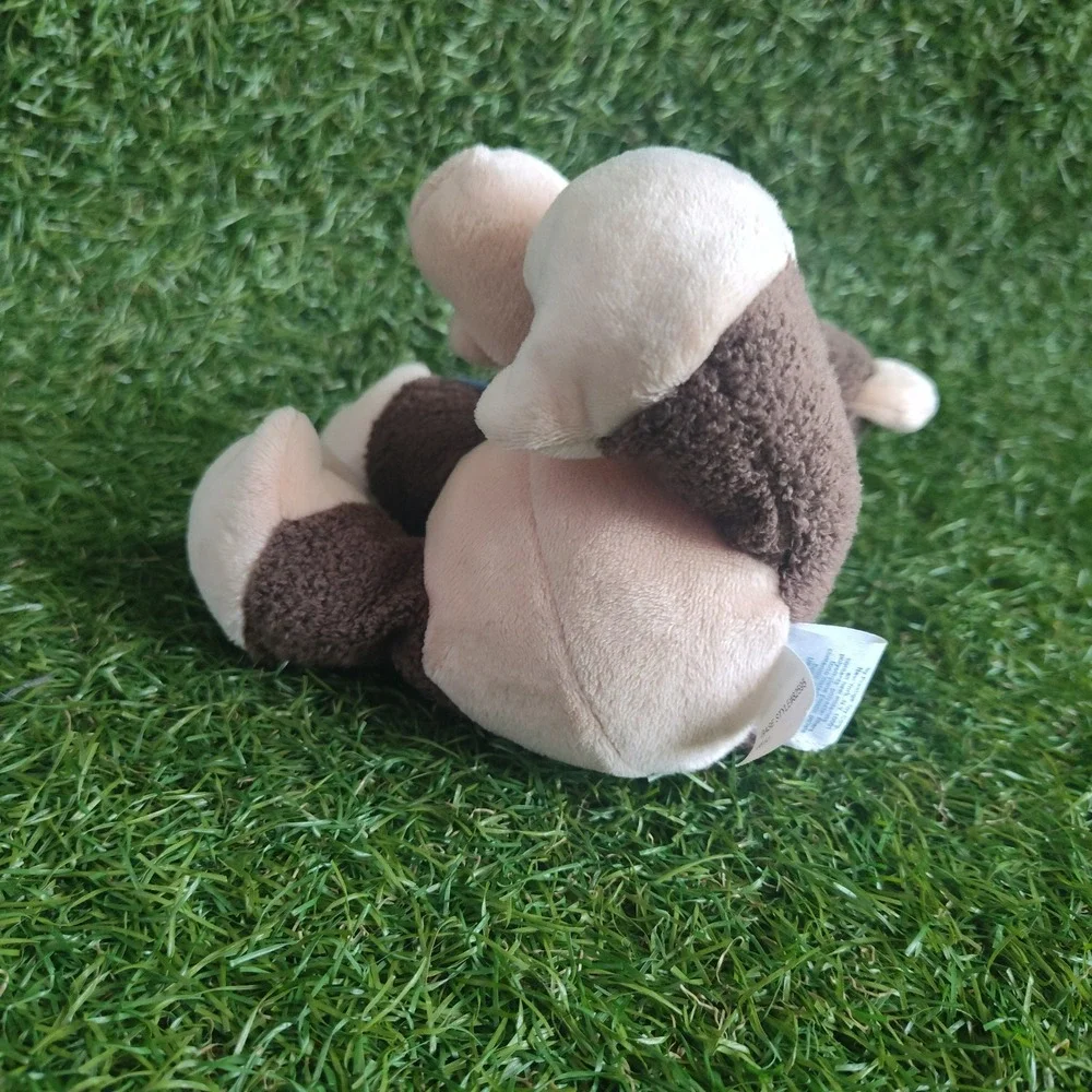 Garanimals Baby Monkey Plush Toy Blue Bow Ribbon 6 inch Brown Stuffed Animal Toy